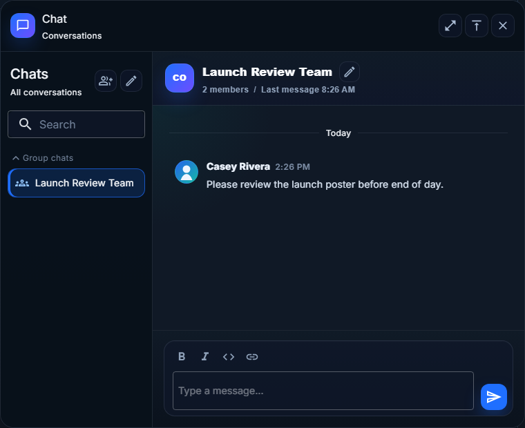 Floating chat window