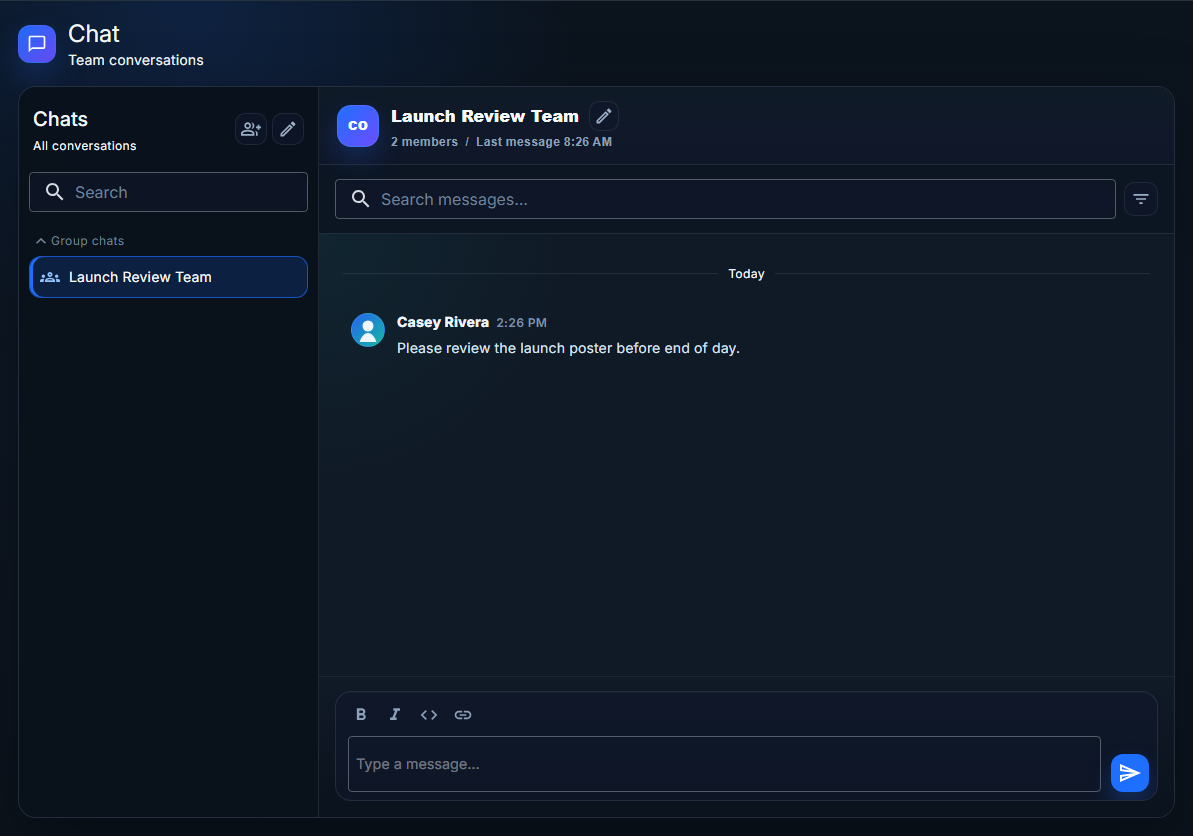 Full chat screen