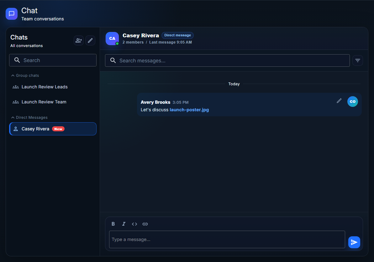 Media chat thread