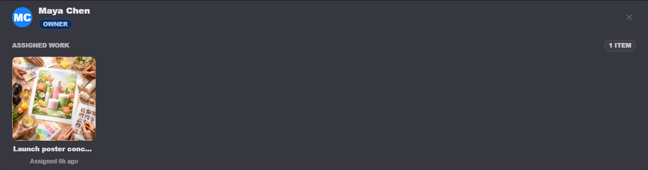 Team overview workload dialog
