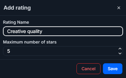 Add rating dialog