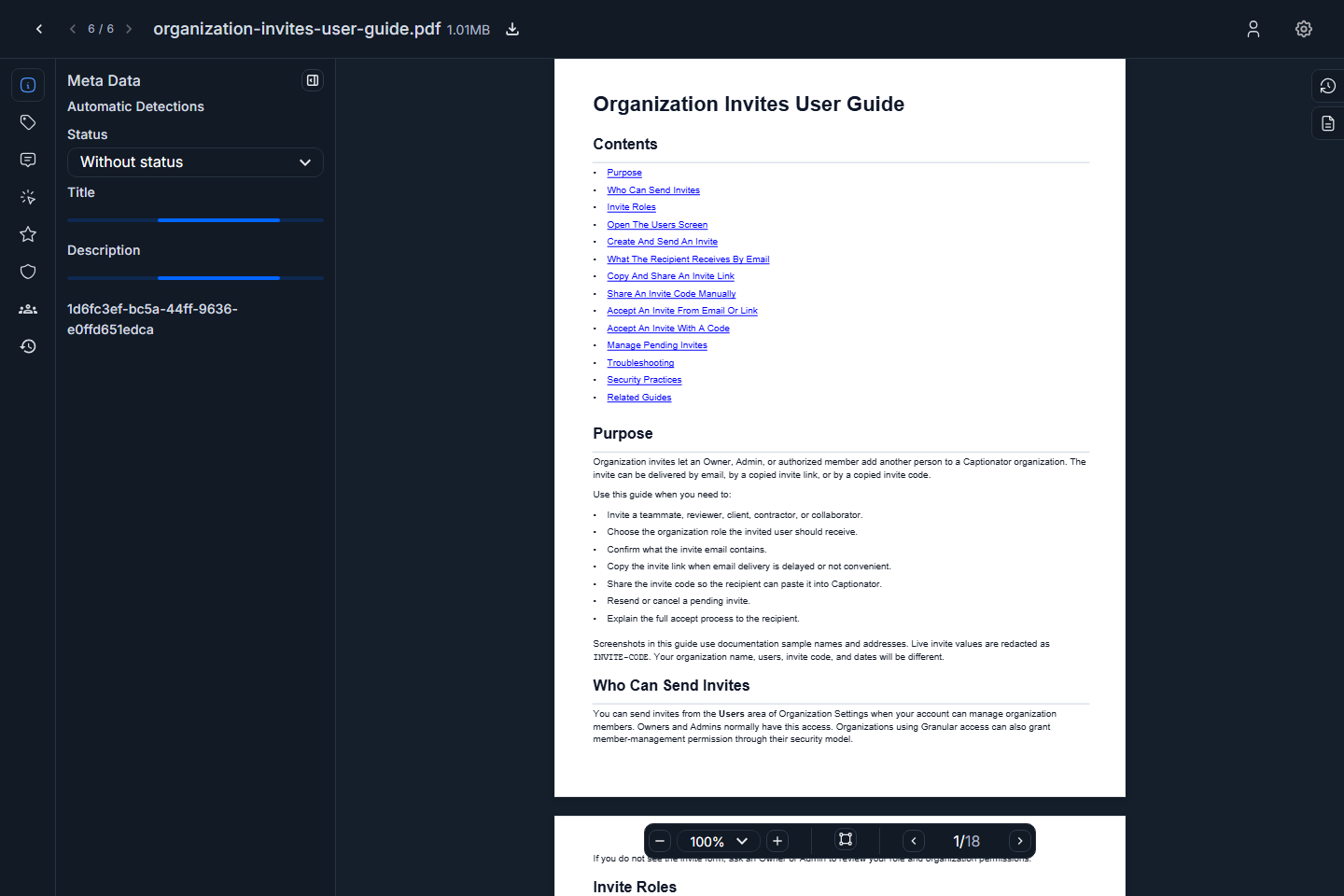 PDF editor page one