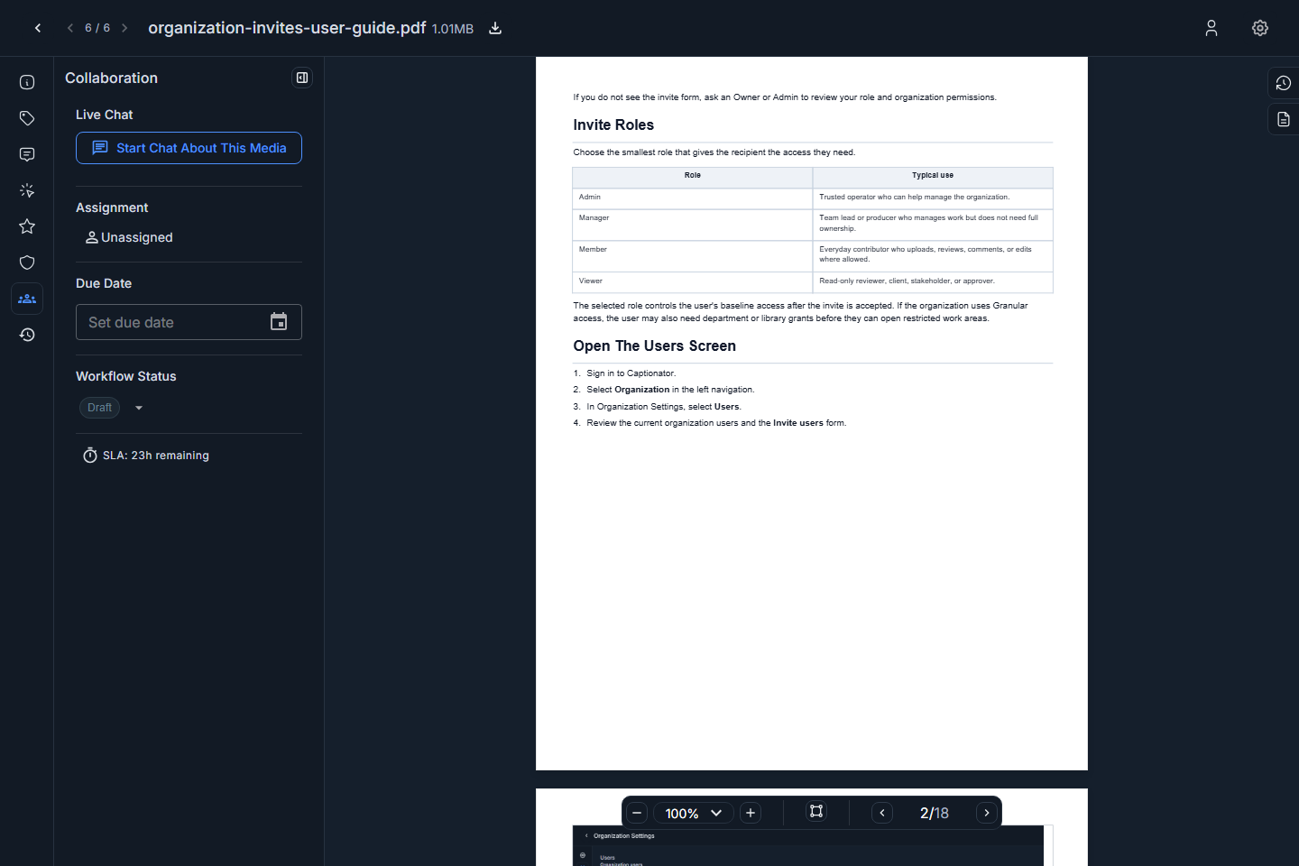 PDF collaboration tab