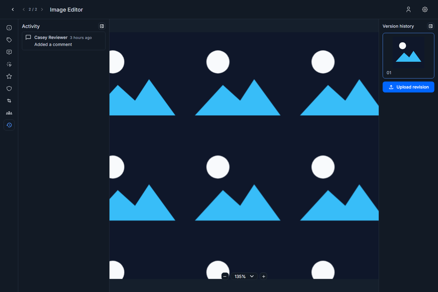 Image versions drawer